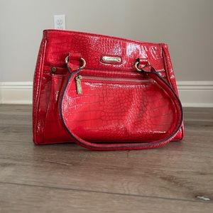 Anne Klein, red, purse, big